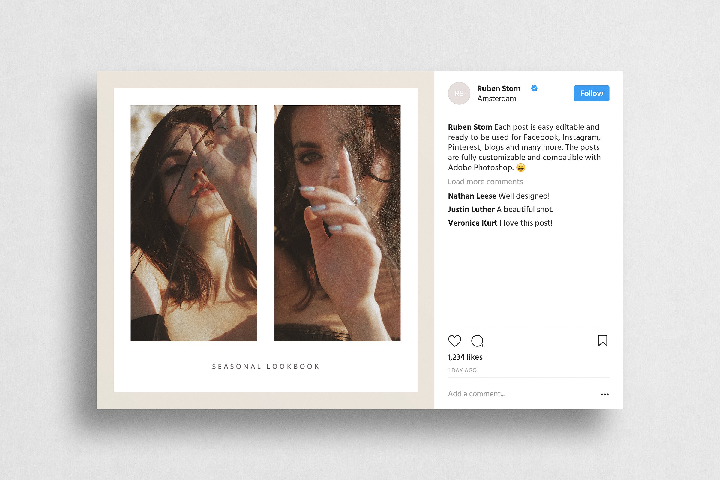 时尚模特肖像摄影社交媒体贴图模板素材库精选 Hong Kong Social Media Pack插图(3)