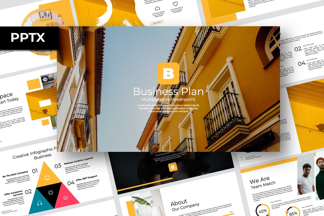 带有SWOT分析的商业计划书powerpoint幻灯片演示模板（pptx）插图