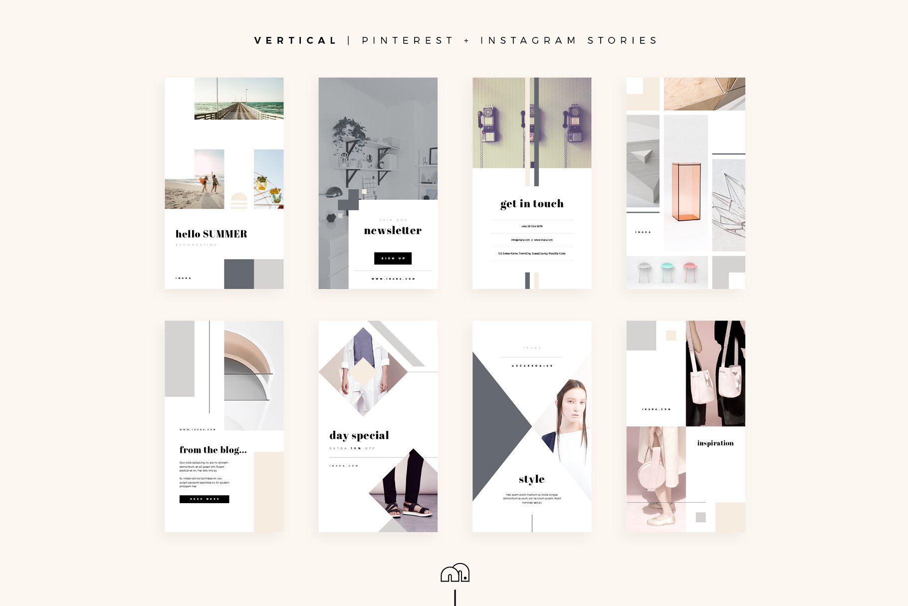 时尚潮流主题社交媒体贴图模板素材库精选 Inara – Social Media Bundle插图(5)