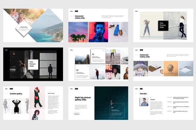 极简主义简约创意企业PPT模板素材 MINI Powerpoint Template插图(7)
