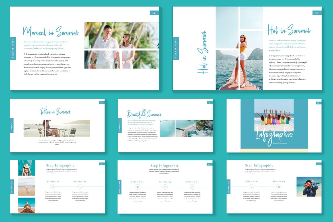 夏日度假旅游海滩海岛旅行主题PPT幻灯片模板 Summer Season – Powerpoint插图(5)