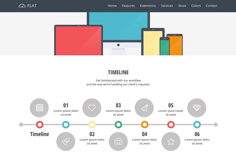 网站服务/云服务网站响应式模板素材库精选 Hot Flat插图(4)