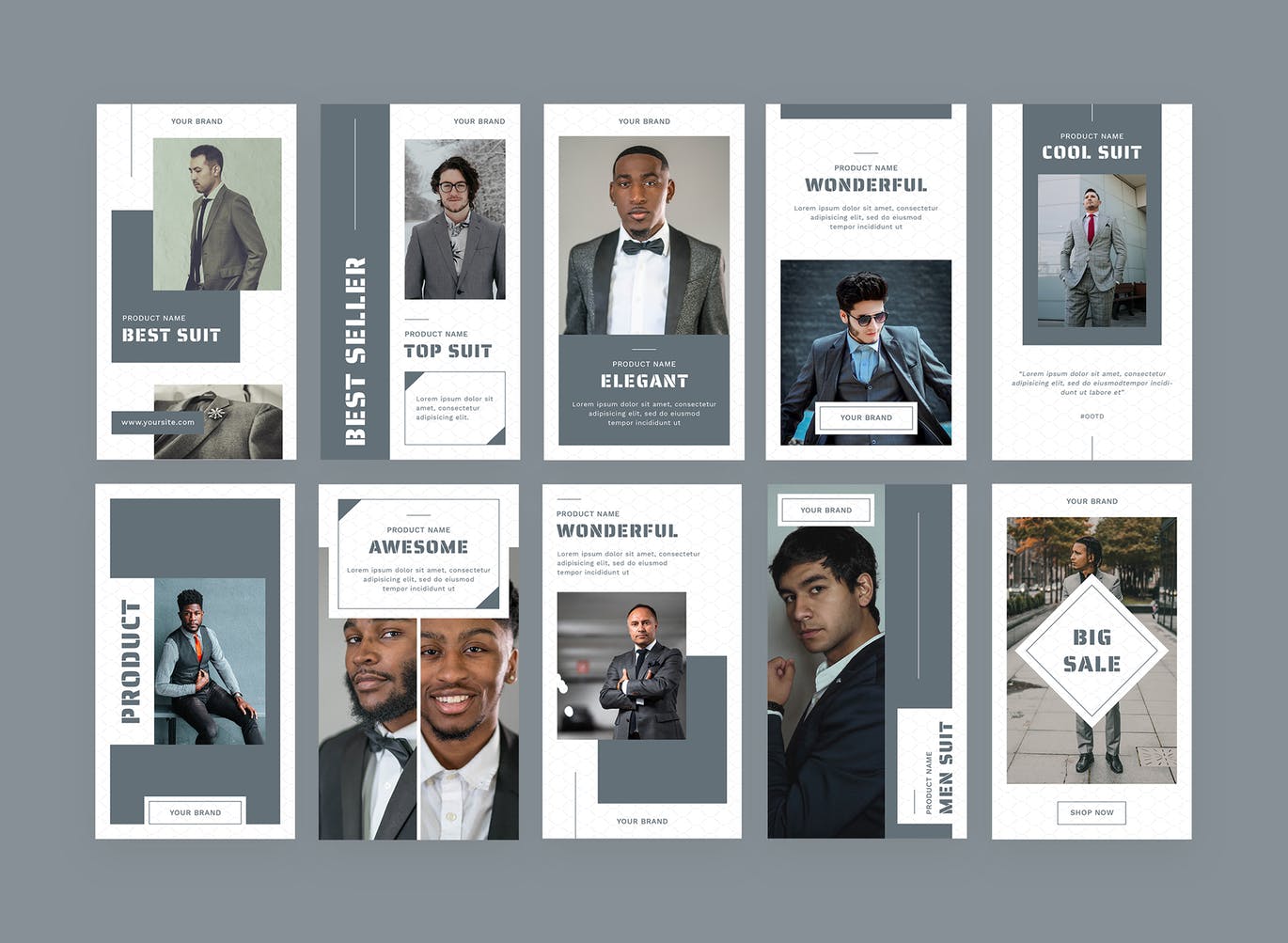 商务风格Instagram品牌故事设计素材包 Tuxedo – Instagram Story Pack插图(1)