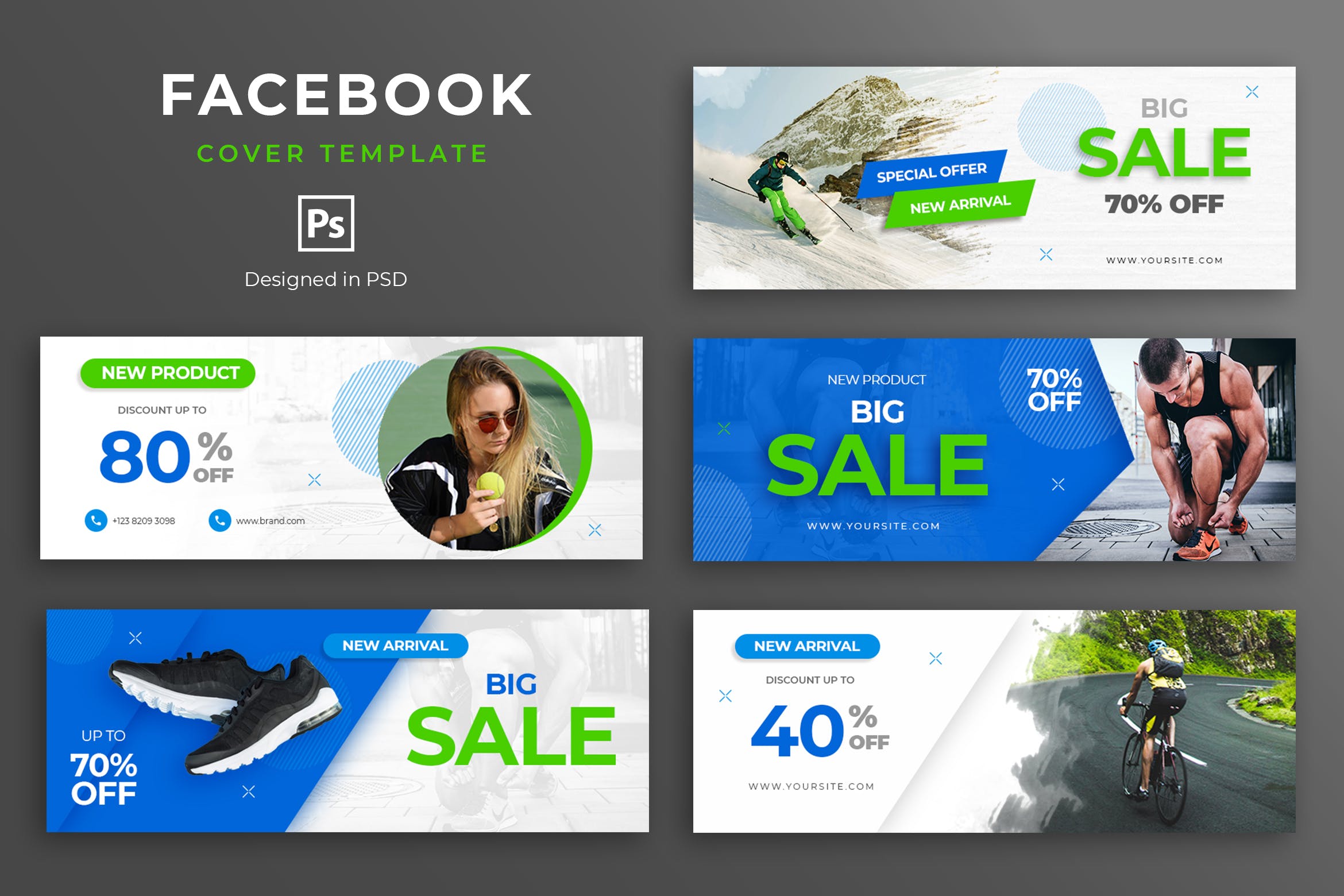 时尚品牌促销活动Facebook主页封面设计模板素材库精选 Fashion Sale Facebook Cover Template插图