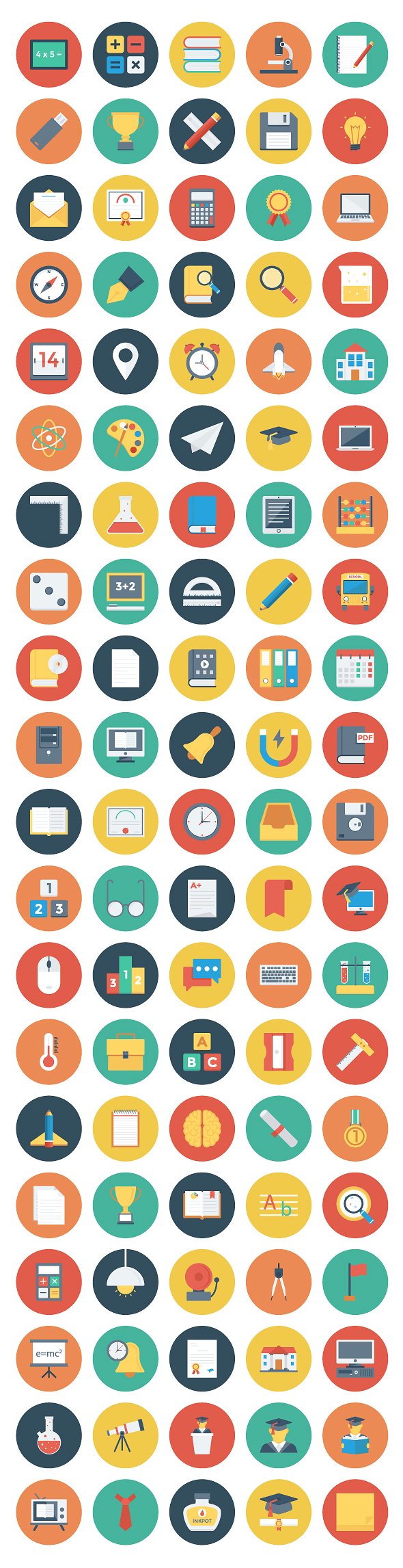 1200枚教育主题图标 Educational 1200 Icons Bundle Pack插图(1)