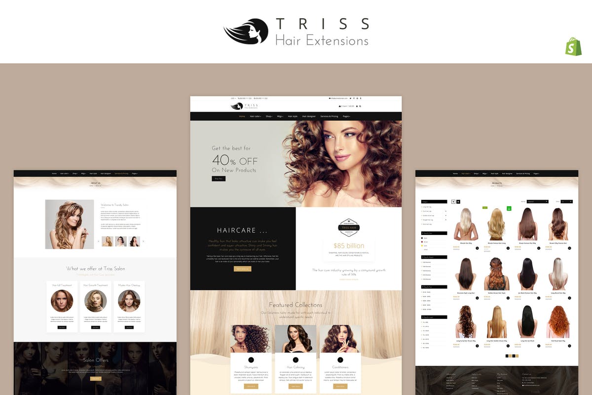美发沙龙＆理发师网站设计Shopify主题模板素材库精选 Triss – Salon & Barber Store Shopify Theme插图