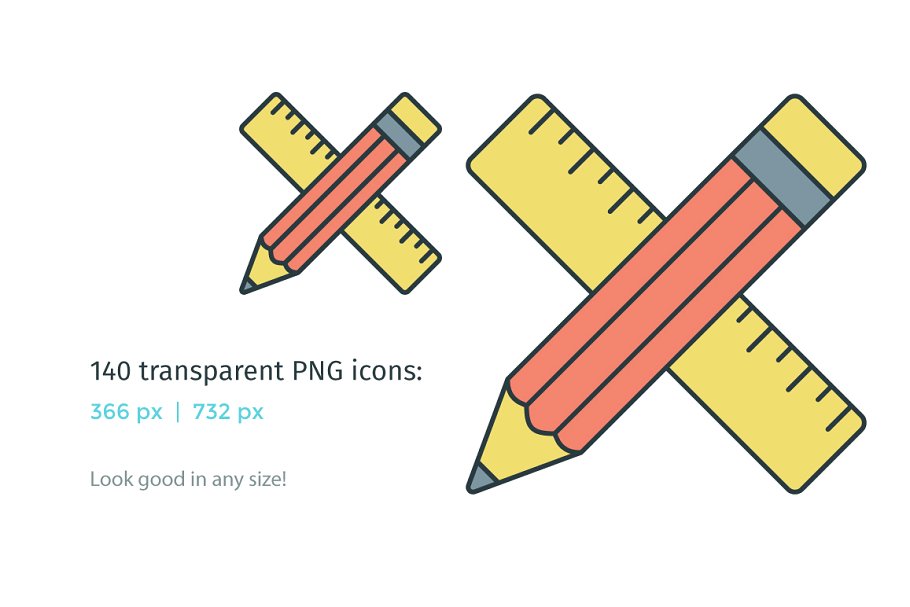 多彩扁平风线条图标 Colorful Flat Line Icons插图(7)
