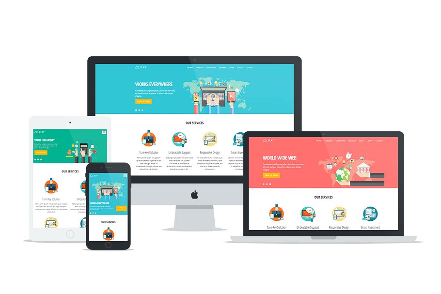 网站服务/云服务网站响应式模板素材库精选 Hot Flat插图(1)