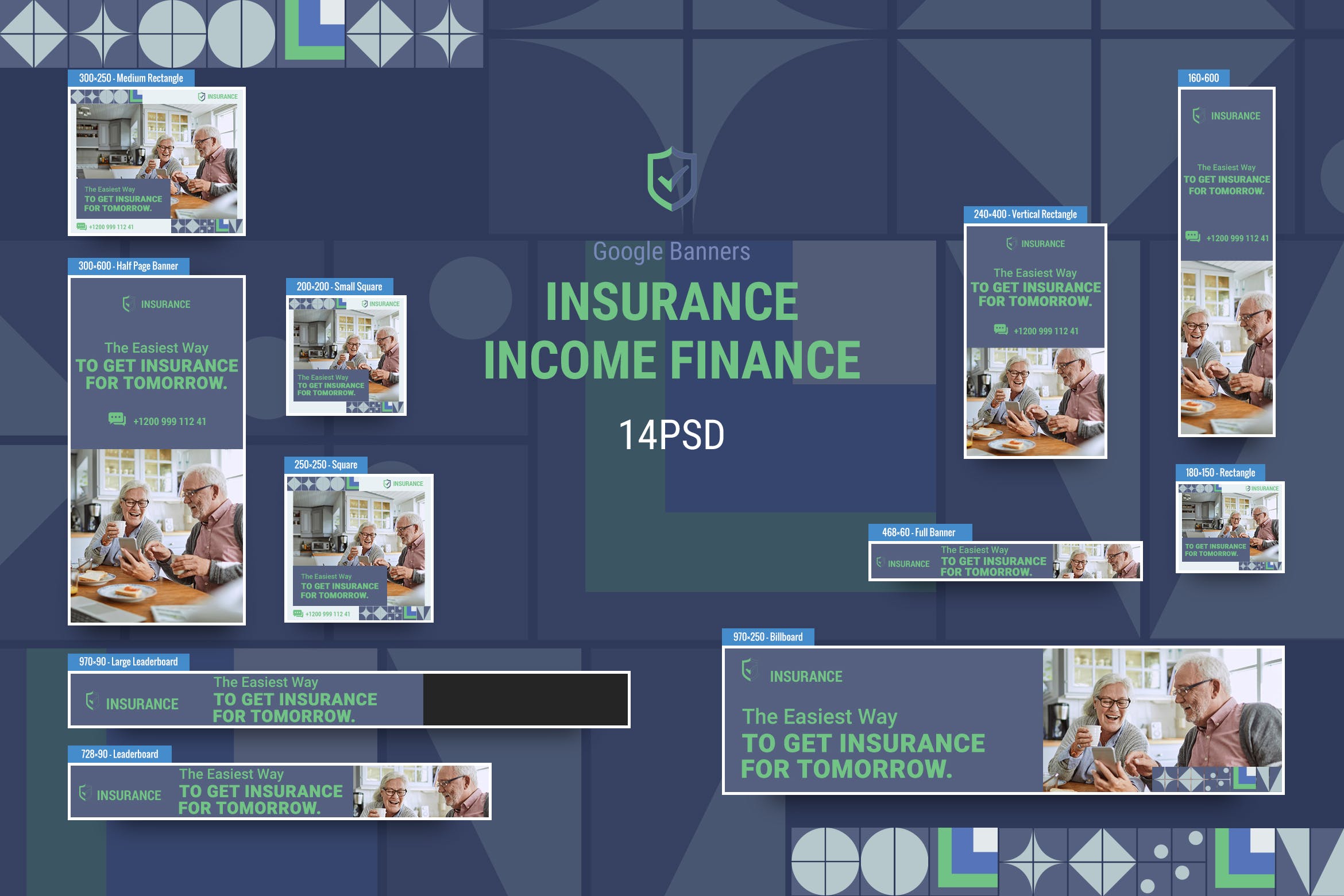 代理做账财务公司网络推广广告设计PSD模板 Income Tax Banners Ad PSD Template插图