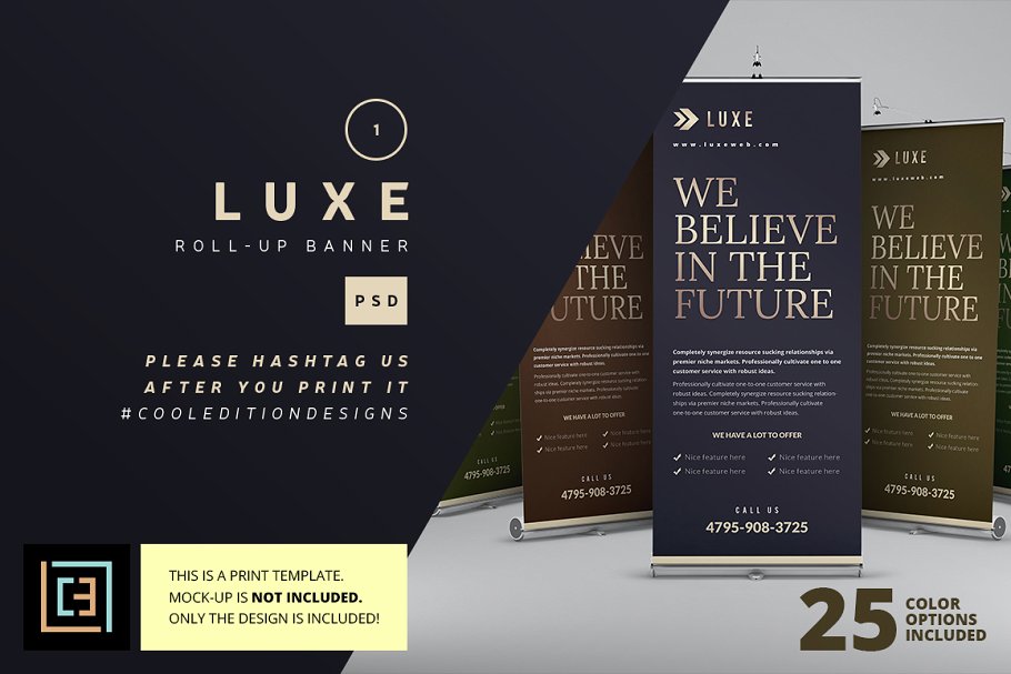 华丽的X展架广告横幅模板 Luxe – Roll-Up Banner 1插图