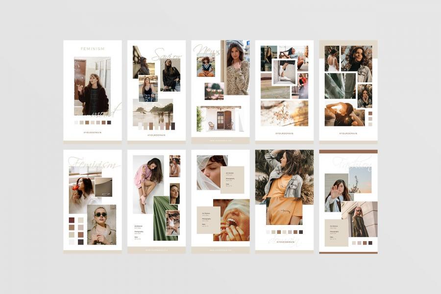 时尚生活Moodboard-Instagram故事模板素材库精选插图(1)