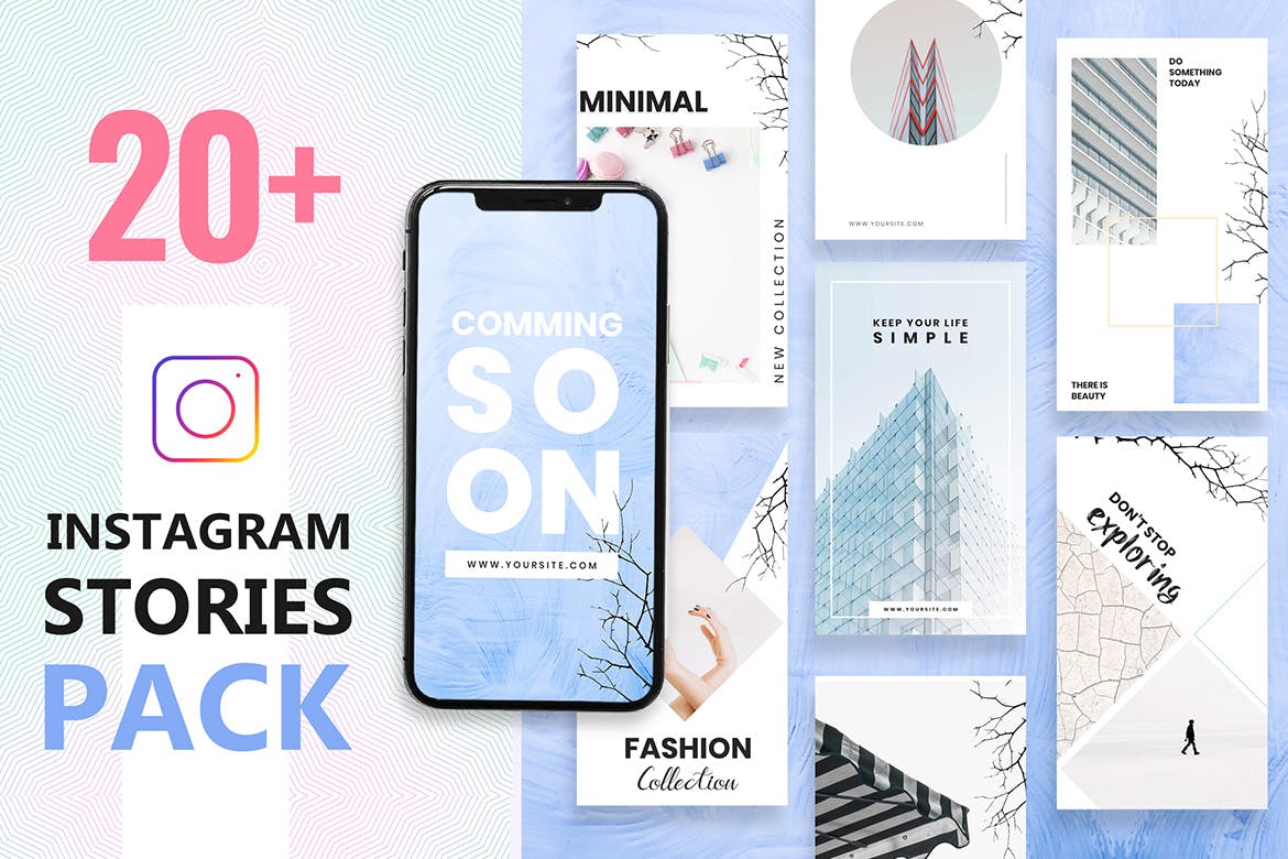 Instagram社交平台品牌故事营销设计素材包 Instagram Stories Template插图(1)