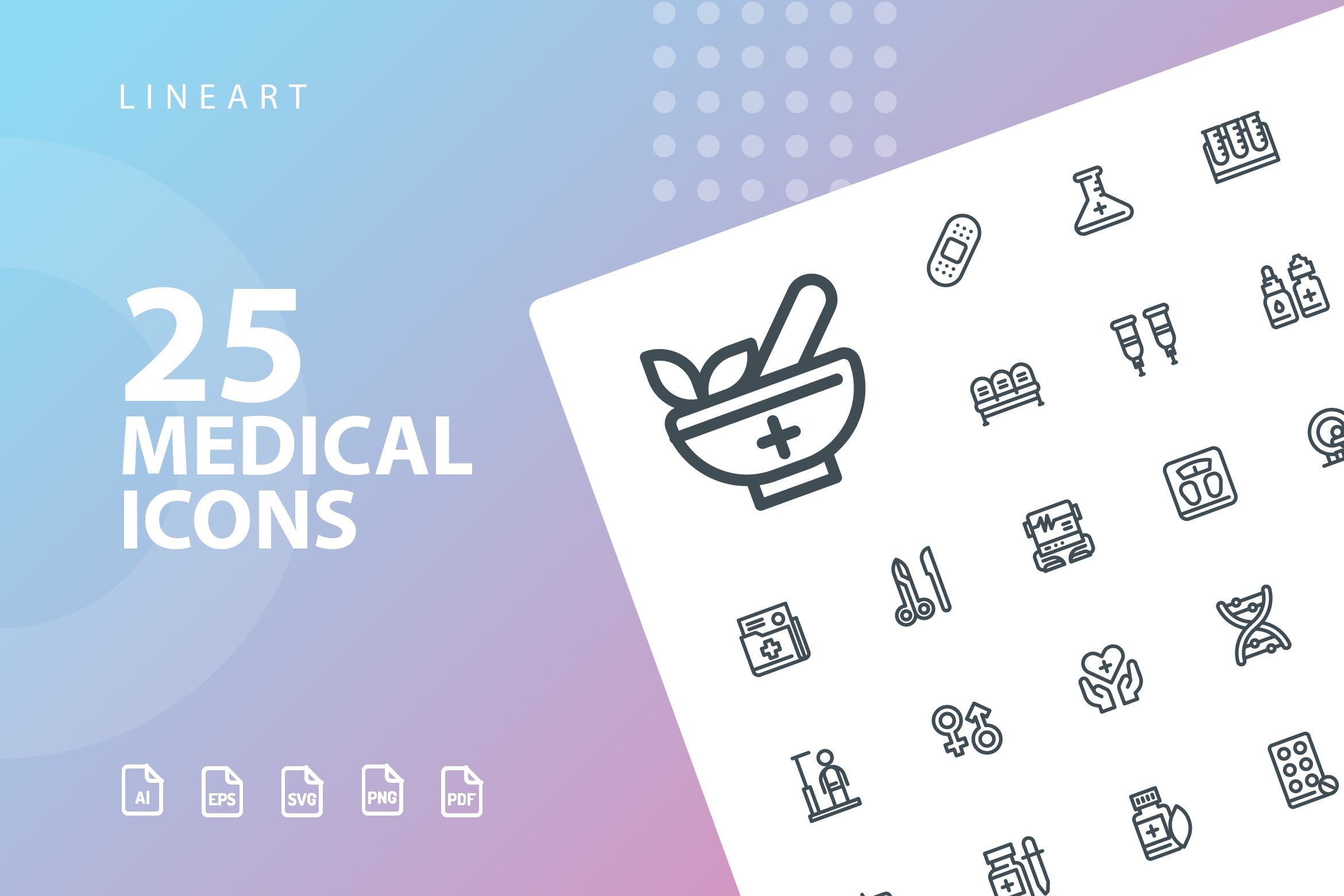25枚医疗药物主题矢量线性素材库精选图标v1 Medical Lineart Icons插图