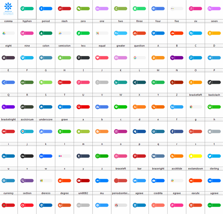 Botons Social Color font插图