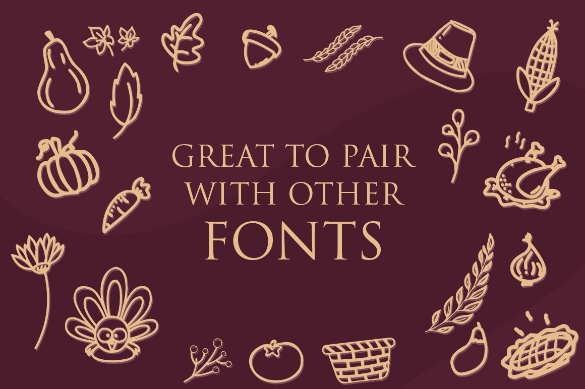 Goobie – ThankGiving Dingbats Symbol Font插图2