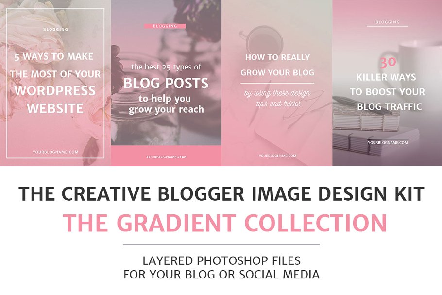 博客&社交媒体配图插图模板素材库精选 Blog and Social Media Image Kit插图