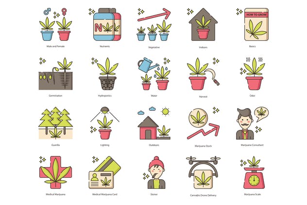 84枚大麻&草药主题图标 84 Marijuana & Weed Icons | Hazel Series插图(2)