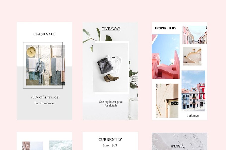 极简主义品牌社交媒体宣传Canva模板素材库精选 CANVA Fresh Insta Stories插图(3)