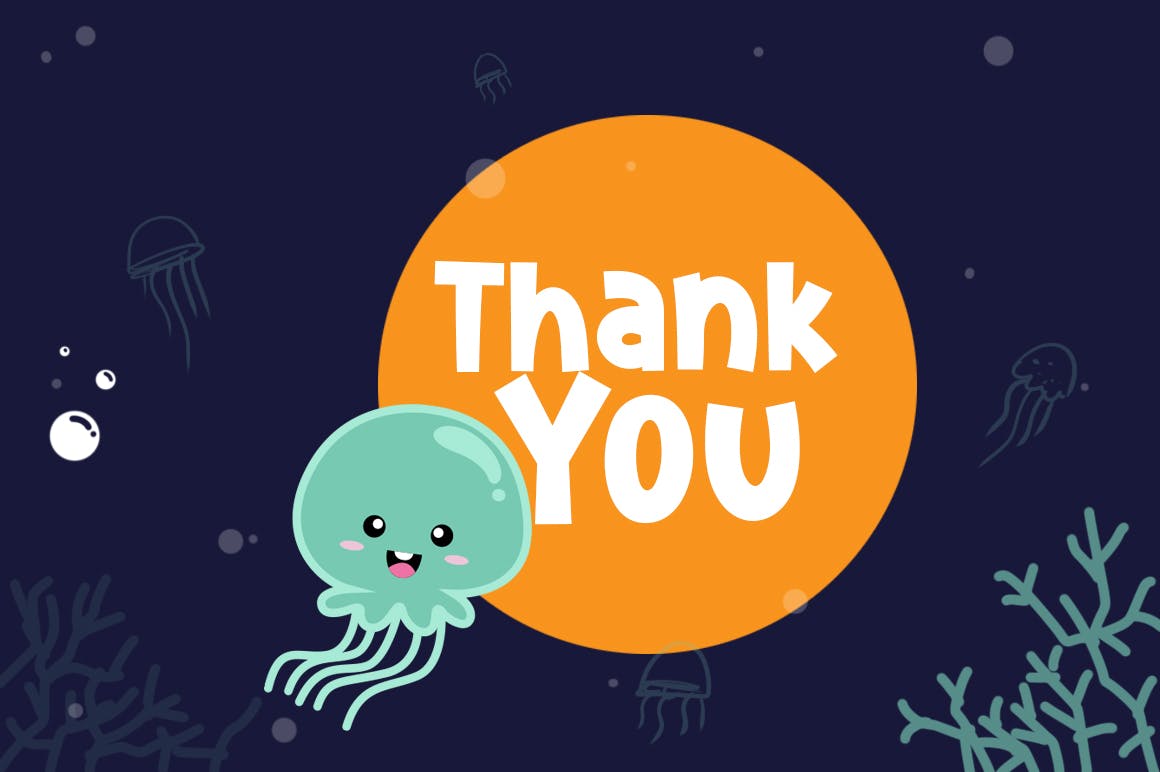 可爱水母体英文装饰无衬线字体下载 Cute Jellyfish插图(6)