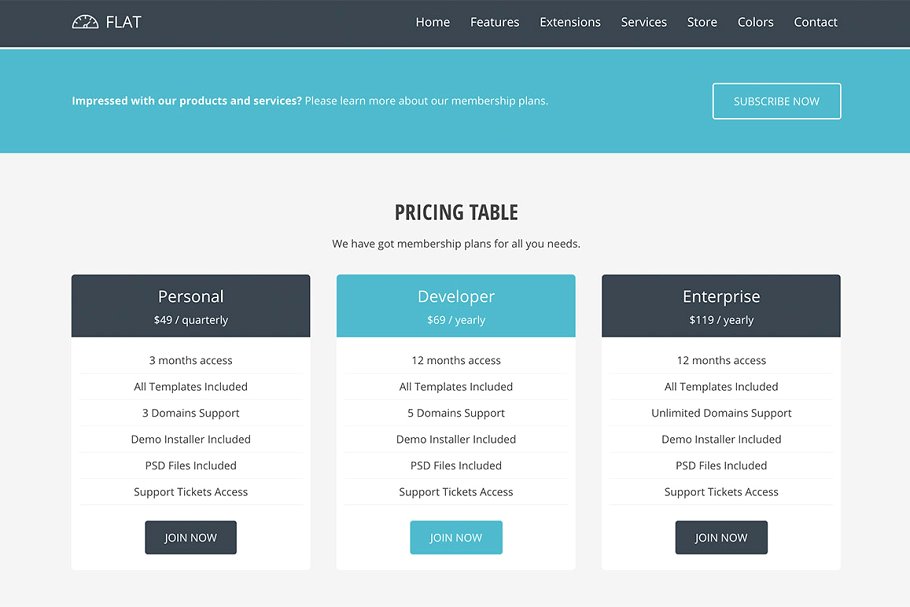 网站服务/云服务网站响应式模板素材库精选 Hot Flat插图(6)