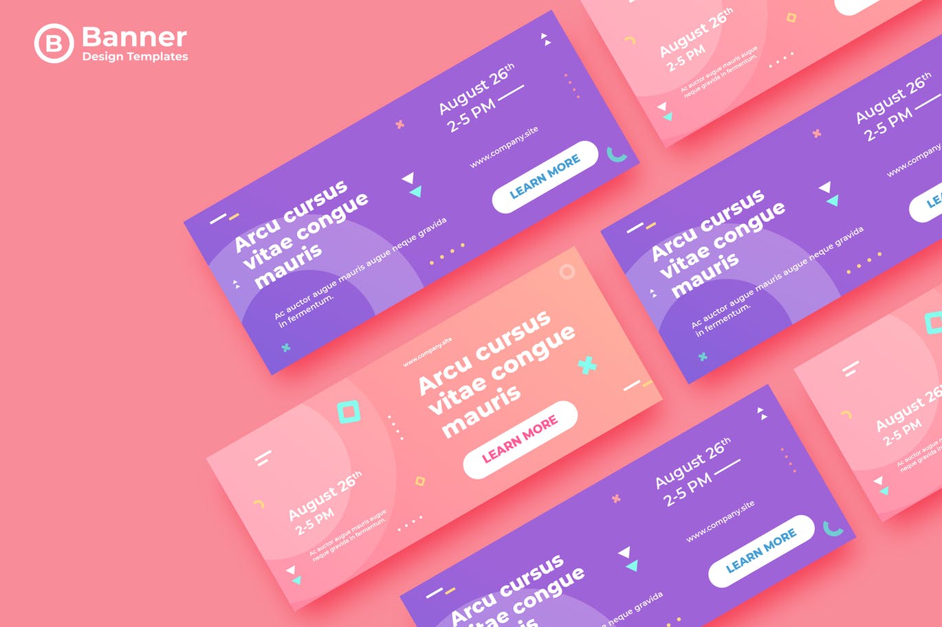 简约的时尚高端渐变色彩banner海报设计模板-11插图