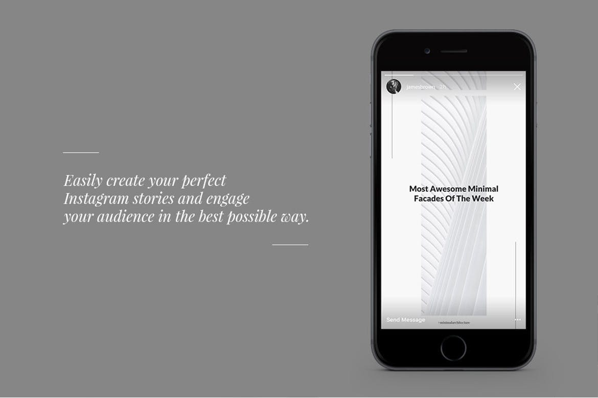 50款极简主义设计风格Instagram品牌故事设计模板素材库精选 Belgrade 50 Minimal Instagram Stories插图(2)