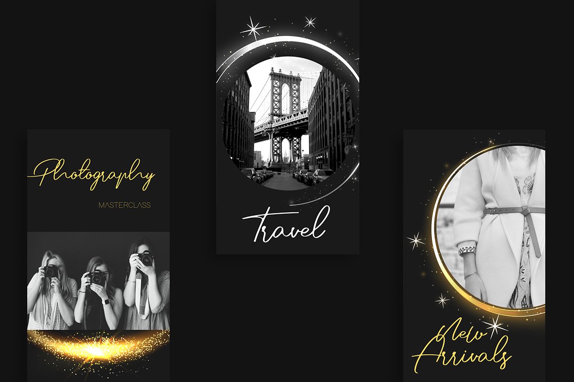 高端时尚黑色系列的Instagram故事模板素材库精选 Magic – Instagram Stories [psd,jpg,ttf]插图(6)