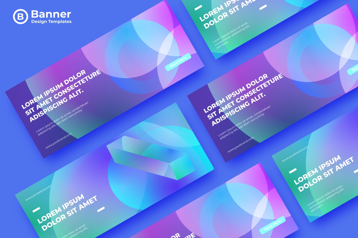 抽象渐变配色方案广告Banner设计模板 SRTP Banners Template.06插图