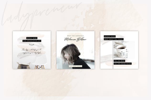 社交新媒体时尚潮流主题广告PSD动画模板v3 ANIMATED Instagram Posts – So Female插图(6)