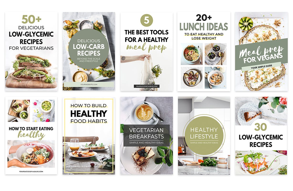 Pinterest图钉社交平台美食品牌推广设计模板素材库精选v3 Canva Pinterest Templates V.3插图(2)