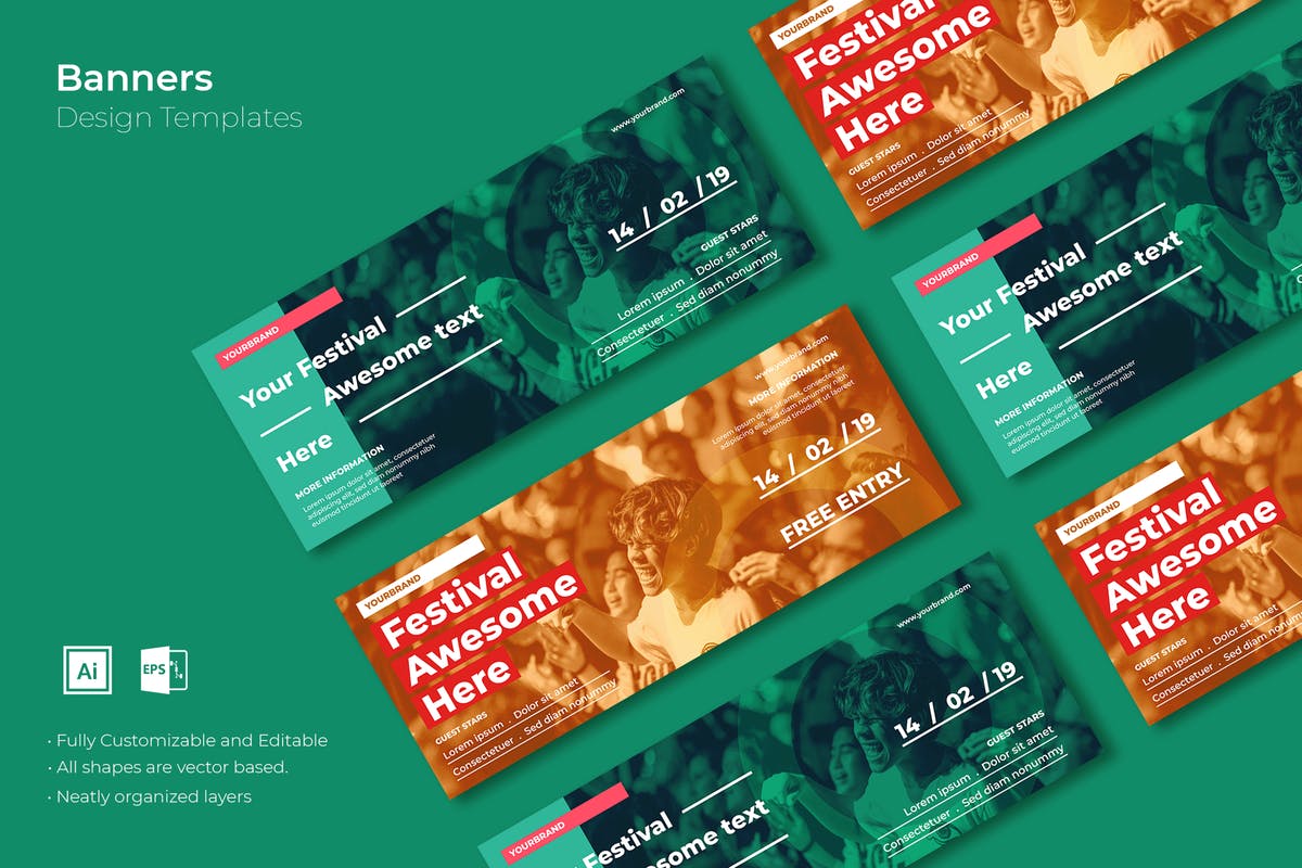 网站创意Banner素材库精选广告模板v13 SRTP Banners Template.13插图