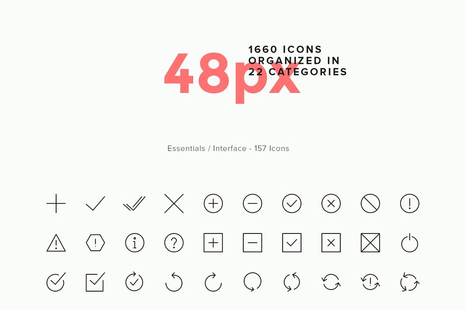 多种规格简约线条图标合集 Simple Line Icons Pro插图(4)