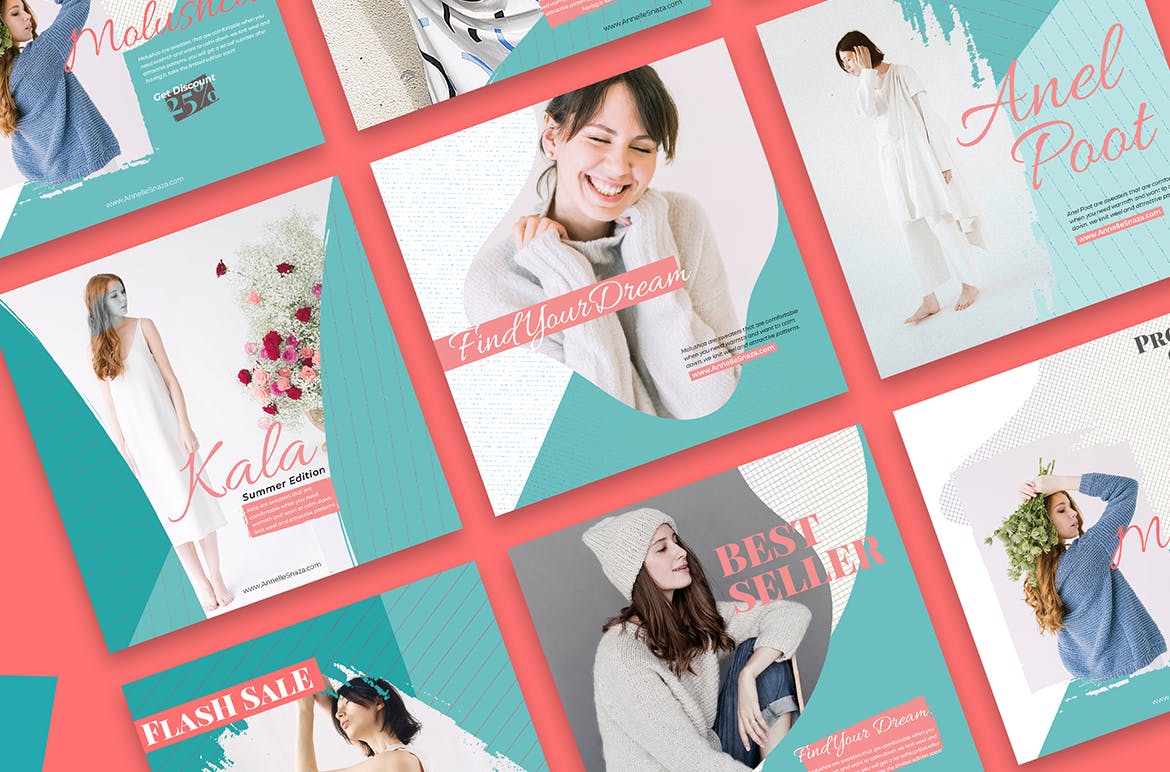 极简主义风格社交媒体推广设计素材包 Social Media Kit Fashion Minimalis插图(3)