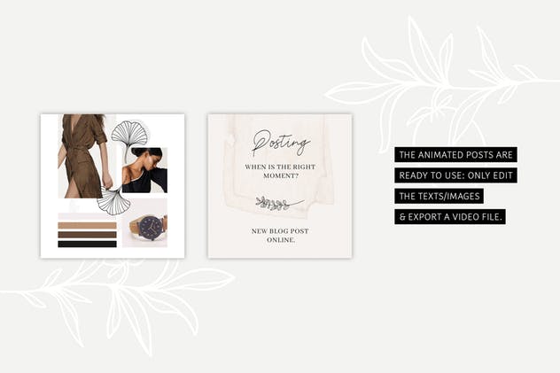 社交新媒体时尚潮流主题广告PSD动画模板v1 ANIMATED Instagram Posts – Pure插图(9)