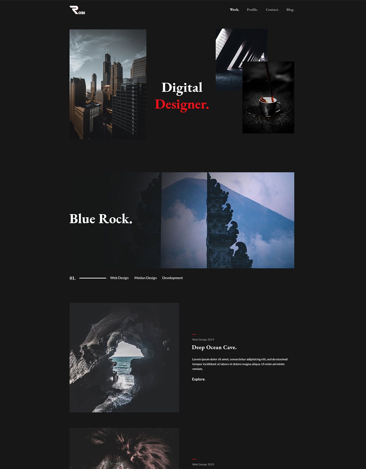 创意广告设计公司网站HTML模板素材库精选 Robi – Creative and Portfolio HTML5 Template插图(2)