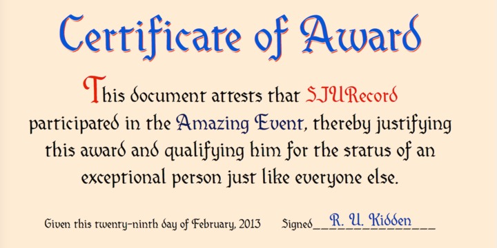 SJCRecord Font插图2