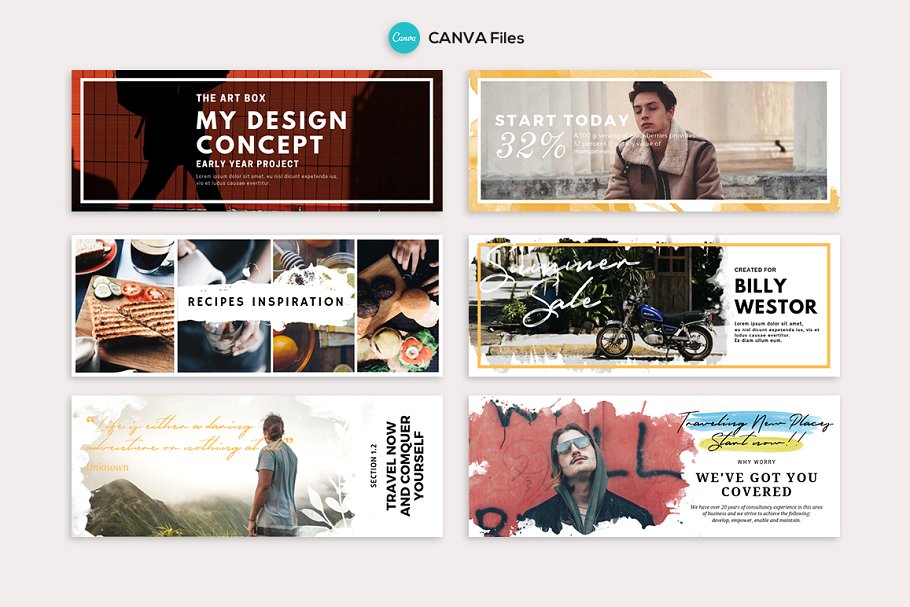 Facebook社交媒体时尚水彩画背景叠层插图(5)