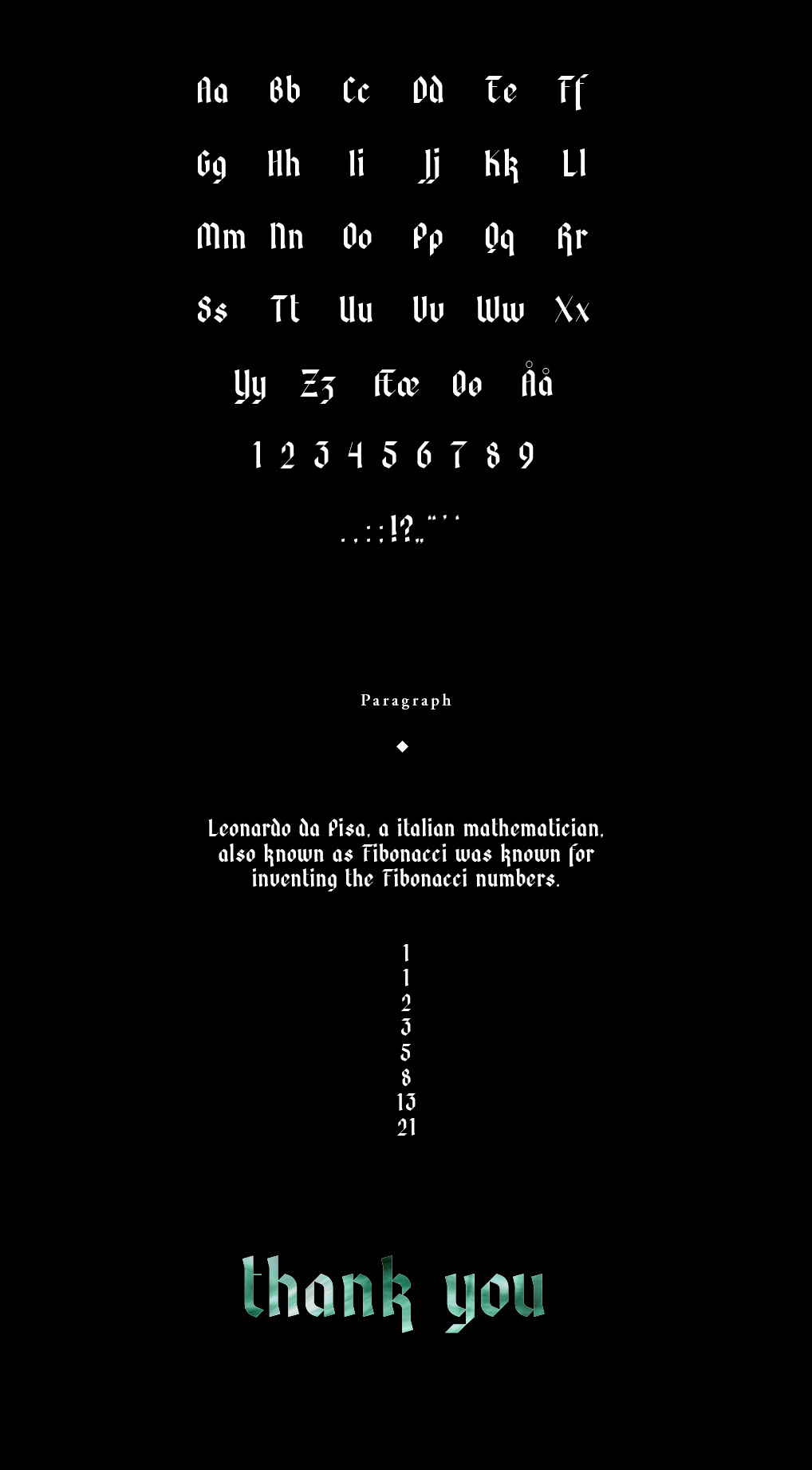 Fibonacci Fraktur Font插图2