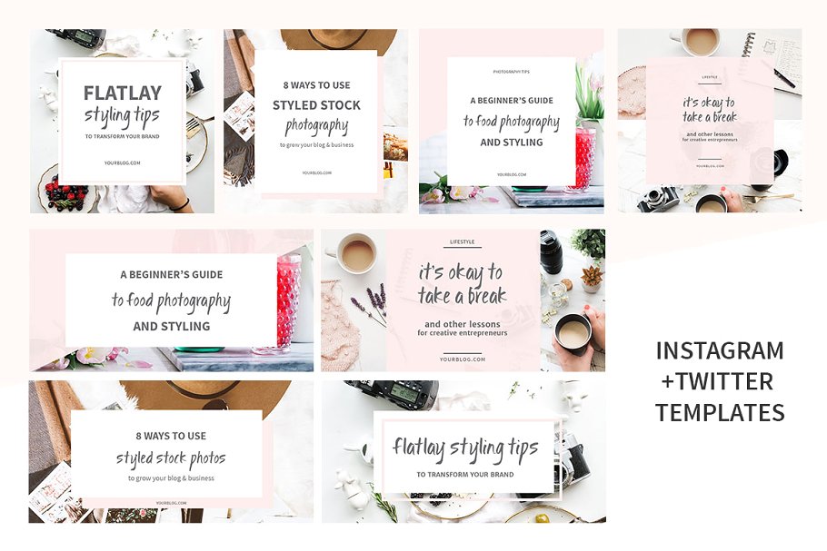 博客+社交媒体图片模板素材库精选 Blog + Social Media Image Templates插图(3)