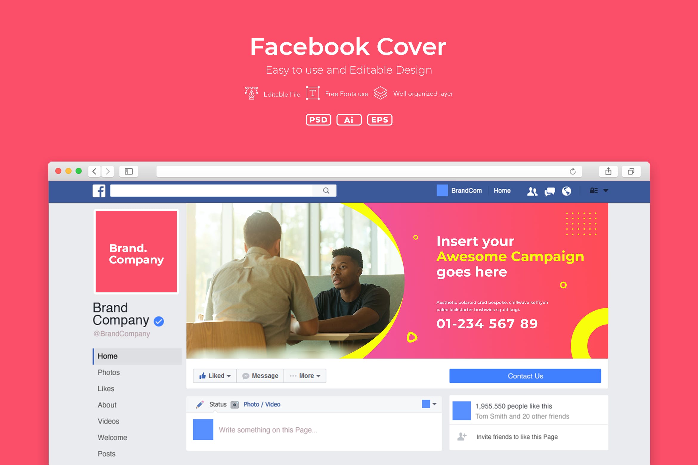 企业商务主题Facebook主页封面设计模板素材库精选v2.4 ADL Facebook Cover.v2.4插图