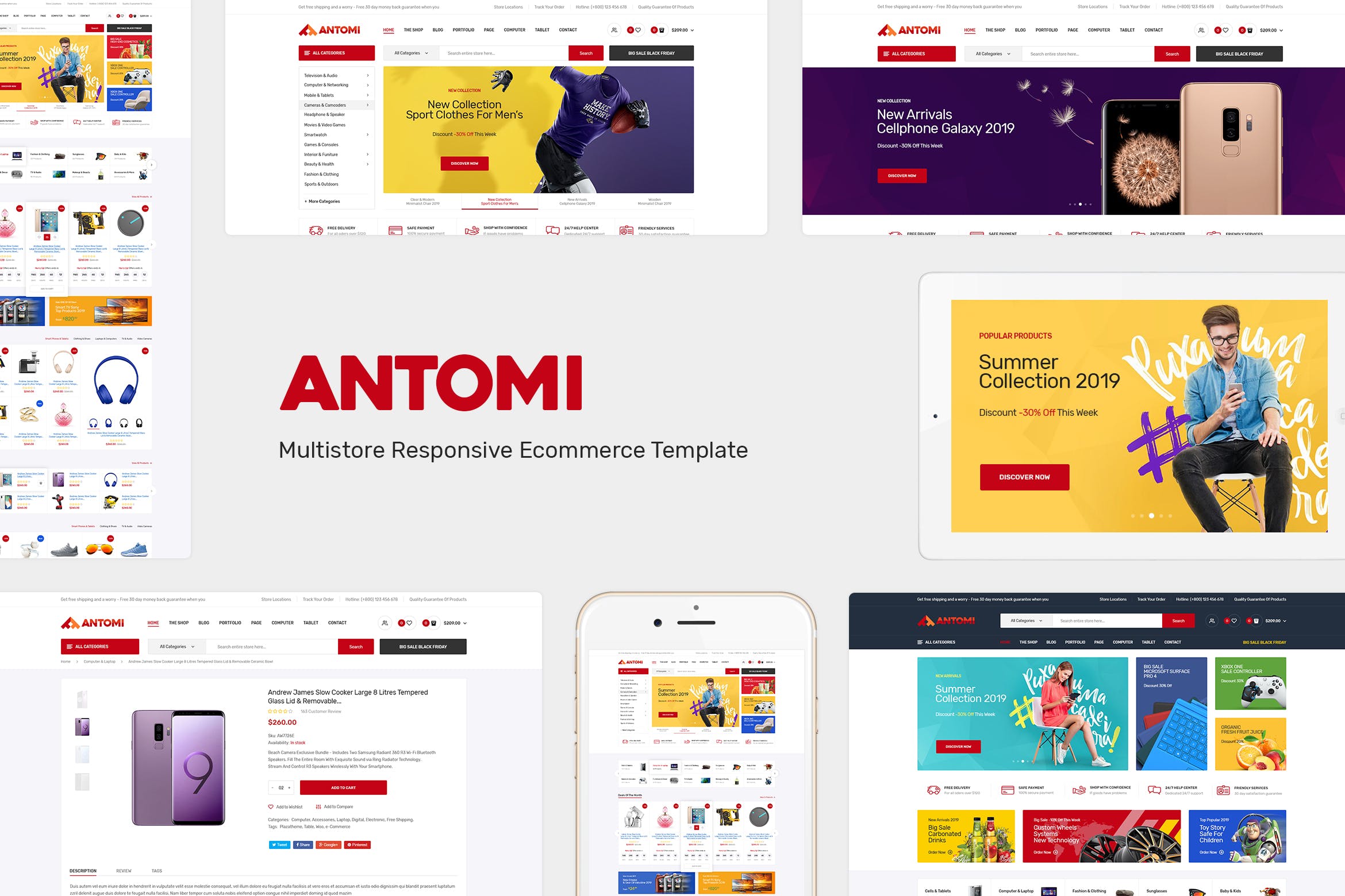 多用途综合性电商网站Opencart主题模板素材库精选 Antomi – Multipurpose OpenCart Theme插图