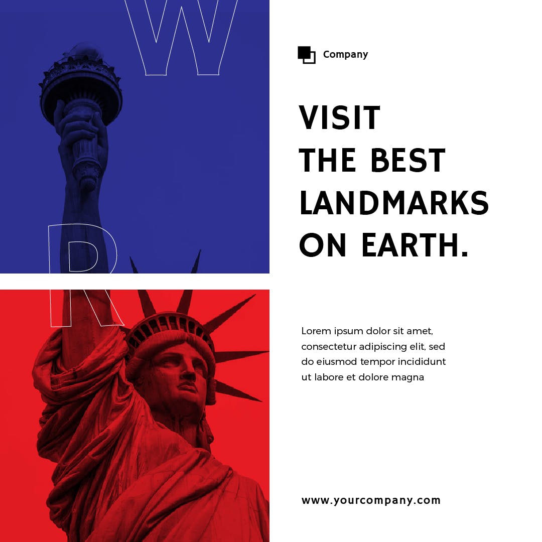 地标建筑宣传社交媒体Banner图设计模板素材库精选 Landmark Social Media Banners插图(6)