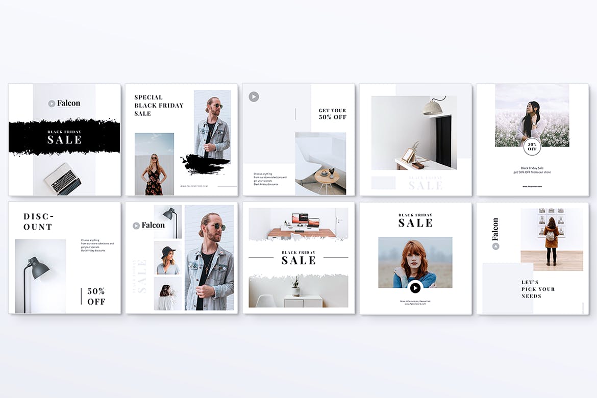 创意设计代理Instagram&Facebook文章贴图模板素材库精选 FALCON Creative Agency Instagram & Facebook Post插图(4)