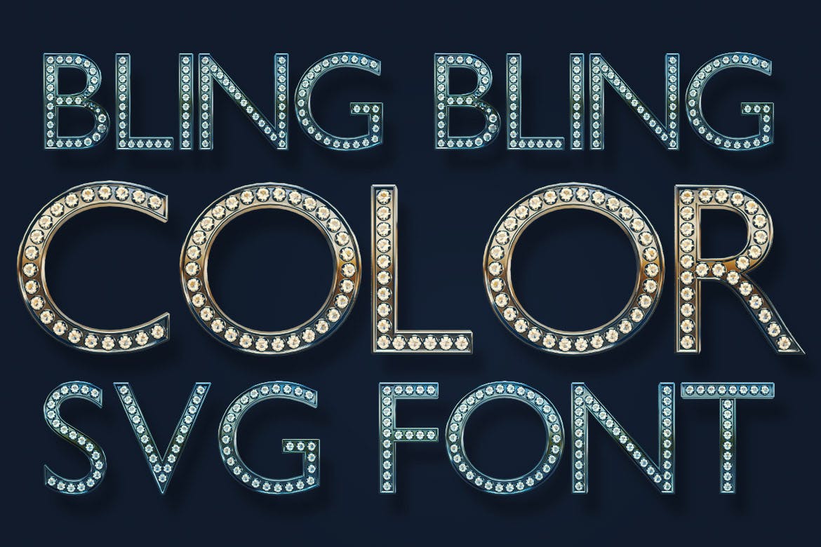 闪亮灯箱颜色效果英文设计字体下载插图(1)