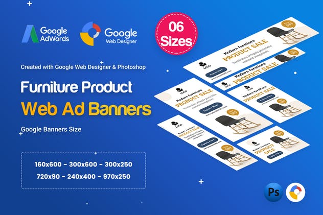 家具网上商城广告Banner设计模板 Furniture Product Banners Ad D29 – GWD插图(1)
