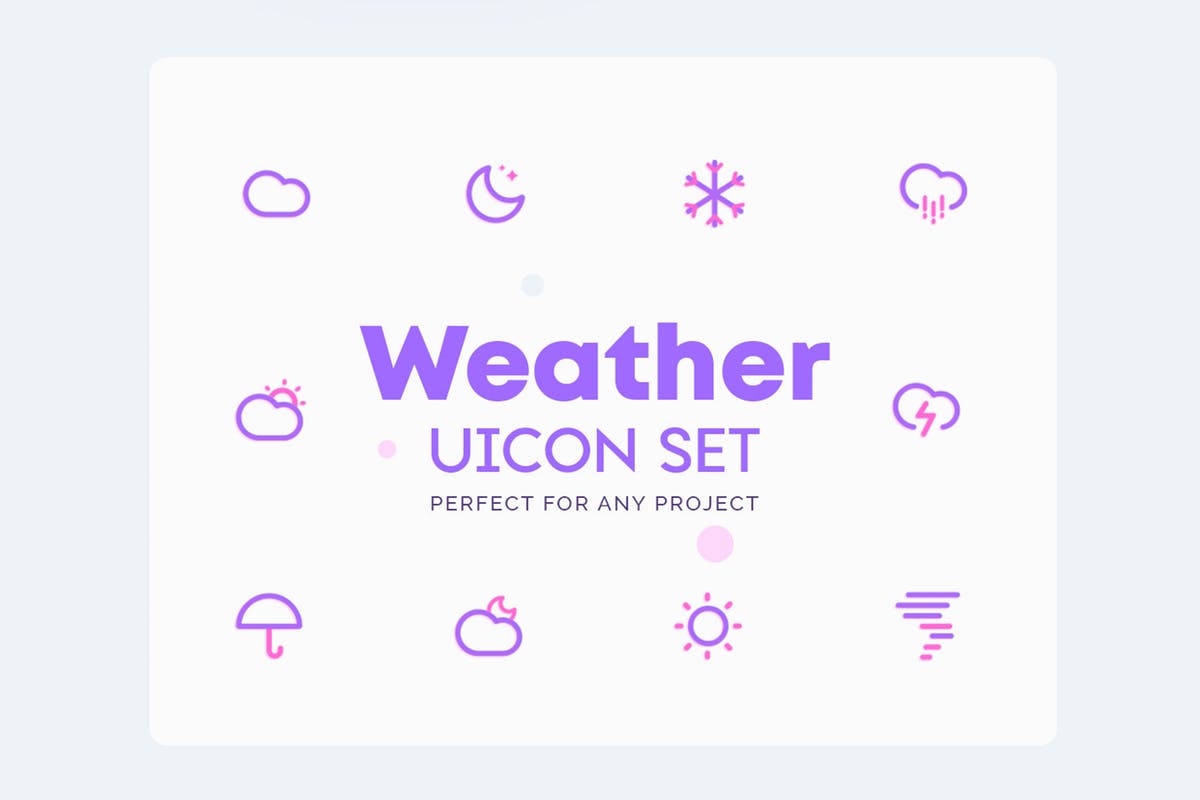 天气预报APP应用UI图标素材 UICON Weather Icons插图