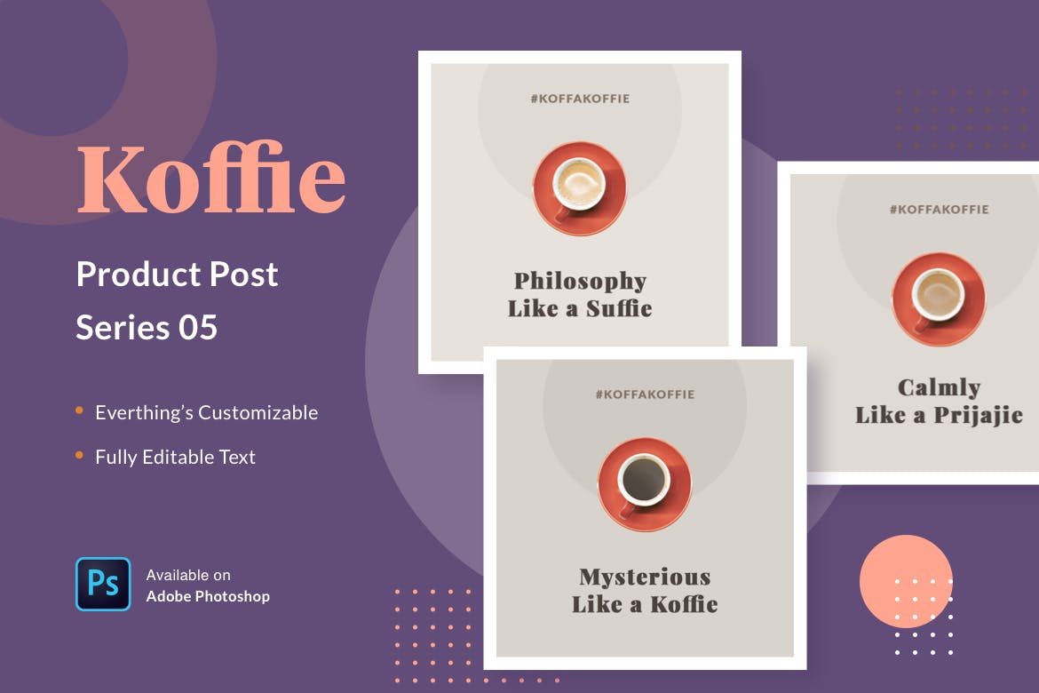 高端咖啡品牌广告设计PSD模板v05 Koffie Product – Series 05插图(1)