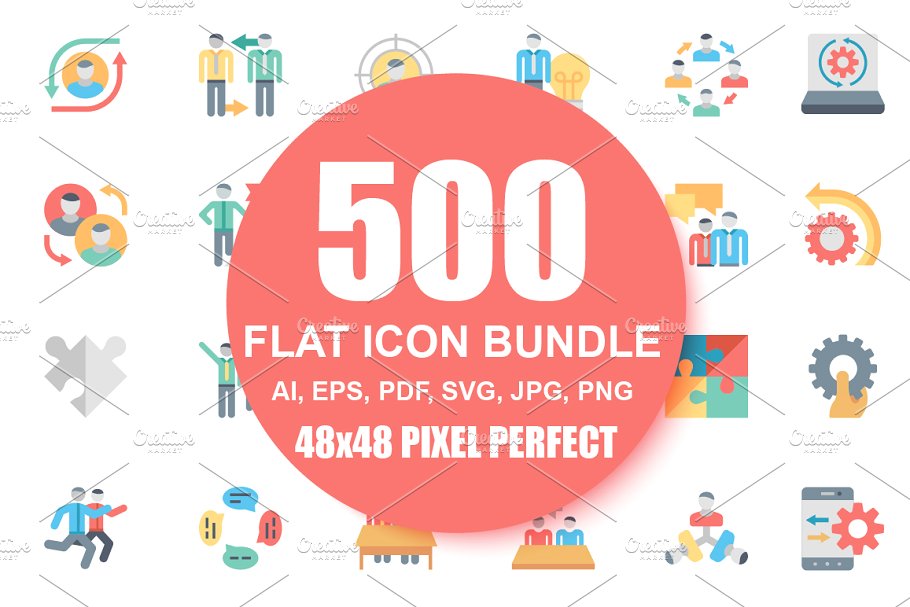 应用程序Web扁平化设计图标 App Flat Web Icons插图