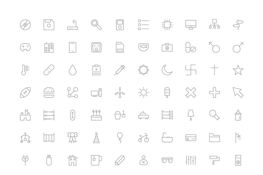 400多个网站用户交互界面图标  400+ Web and User Interface Icons插图(4)