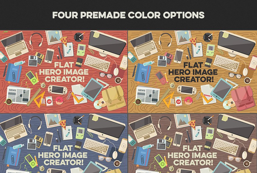 扁平设计风格巨无霸Banner素材库精选广告模板 Flat Hero Image Creator插图(2)